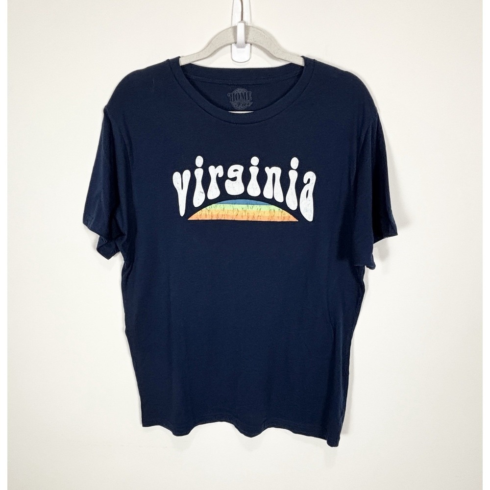 Home Free Mens Dark Blue Virginia Graphic Short Sleeve Large